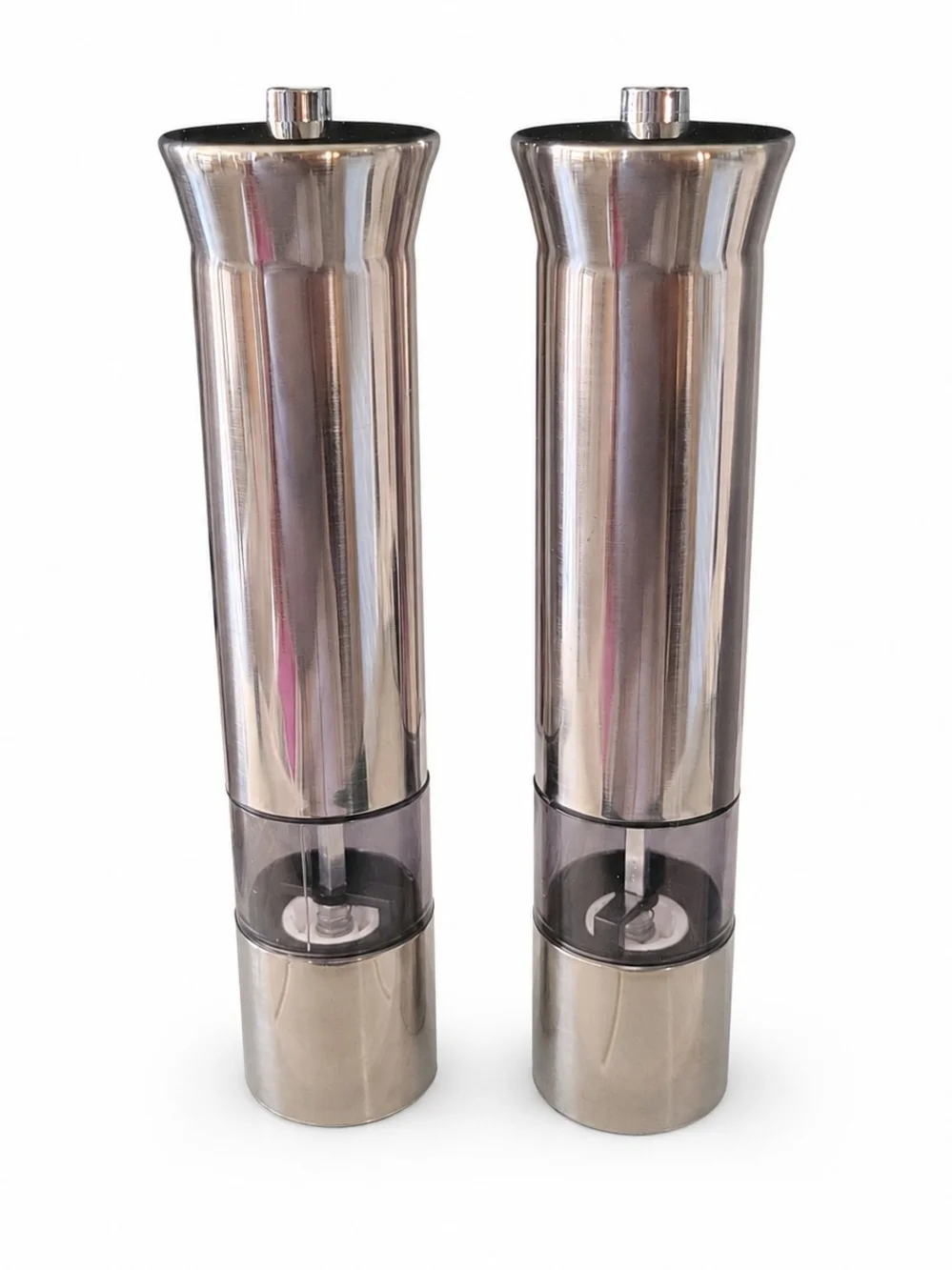 Food & Wine Battery Powered Spice Mill Set of 2 Stainless Steel Boxed